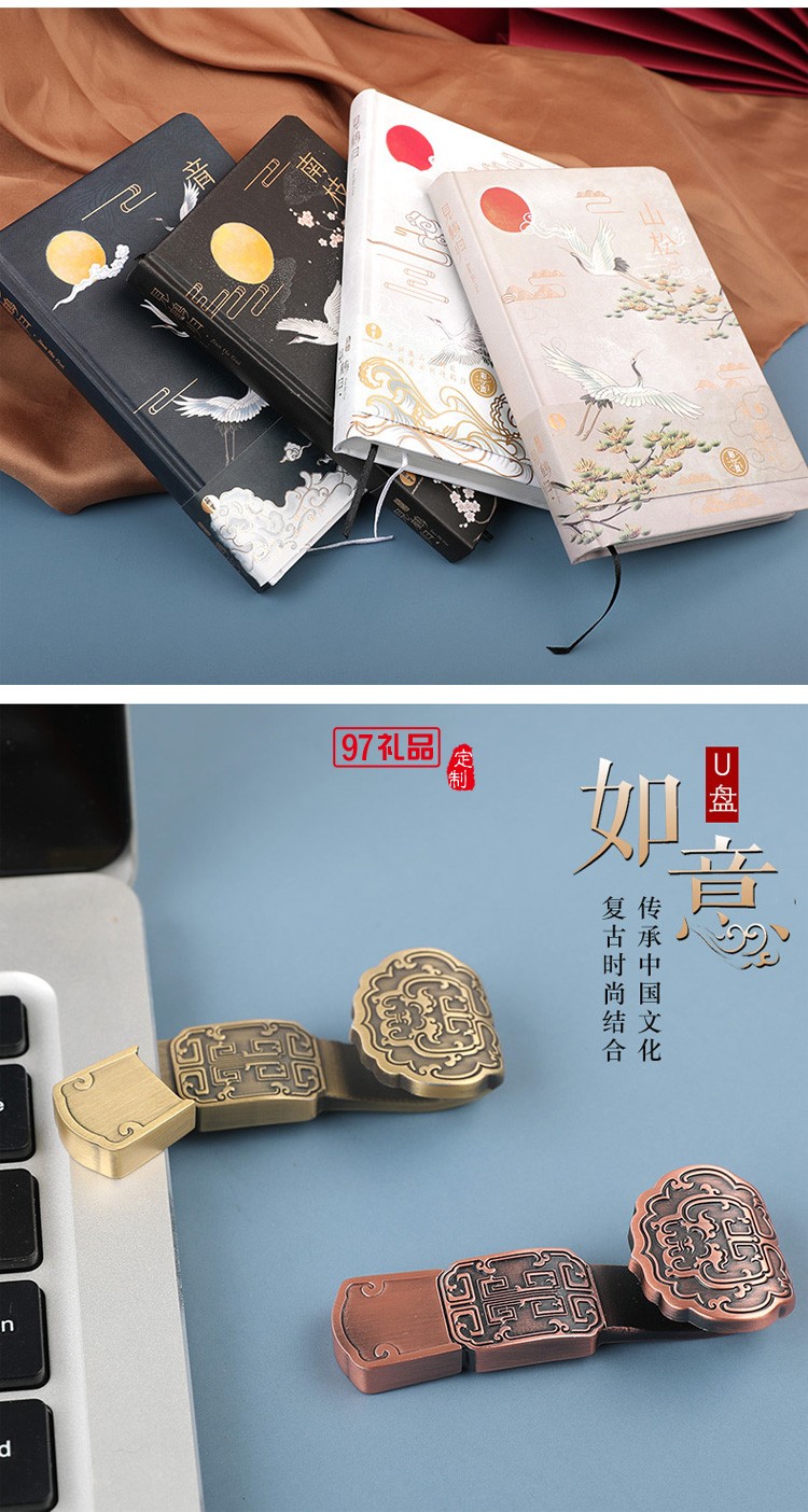 中國(guó)風(fēng)復(fù)古U盤(pán)套裝禮盒