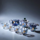 玻璃茶具套裝 整套茶具加厚耐熱玻璃蓋碗高檔商務(wù)禮品定制