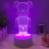 暴力熊小夜燈潮牌積木充電七彩3D臺(tái)燈酒吧臥室床頭定制公司廣告禮品
