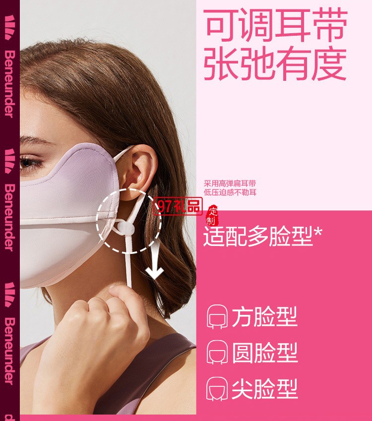 腮紅護(hù)眼角防曬口罩面罩3d立體口罩夏季女防塵防紫外線(xiàn)涼感定制公司廣告禮