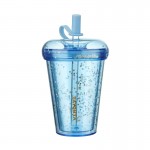 皓天 雙層杯身 甜甜圈吸管杯