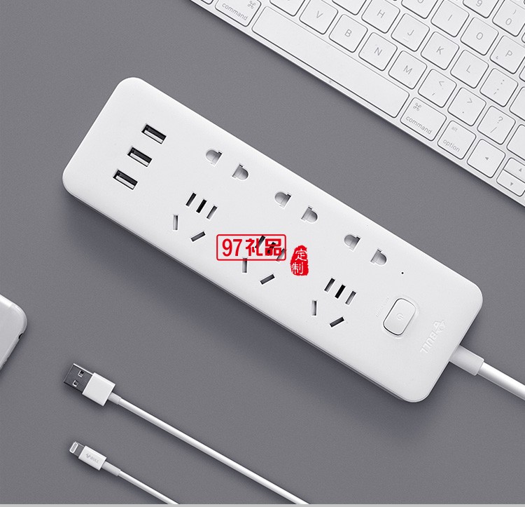 公牛插座長(zhǎng)3米插排排插拖線(xiàn)板總控GNV-UUB126X定制公司廣告禮品