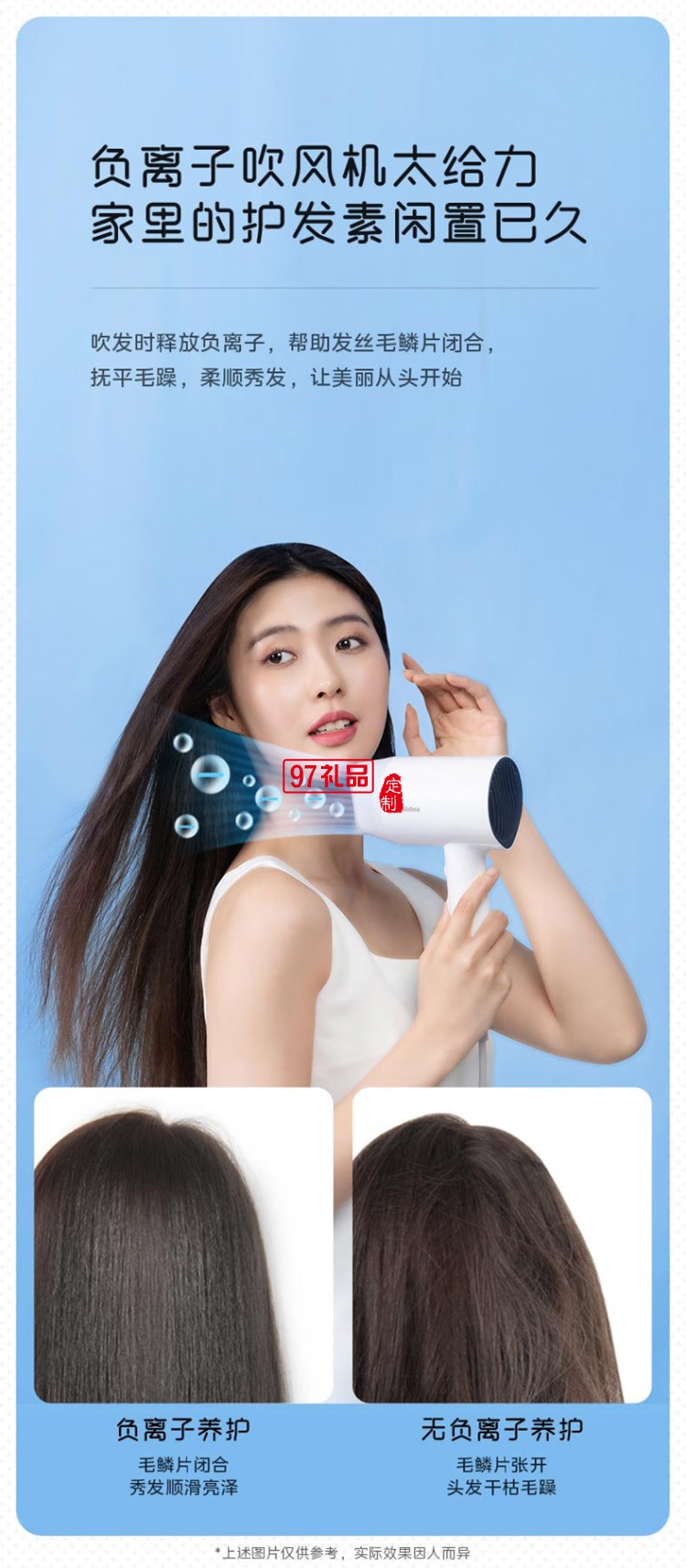 美的電吹風(fēng)負(fù)離子吹風(fēng)機大功率吹風(fēng)筒 MB-AJ0501定制公司廣告禮品