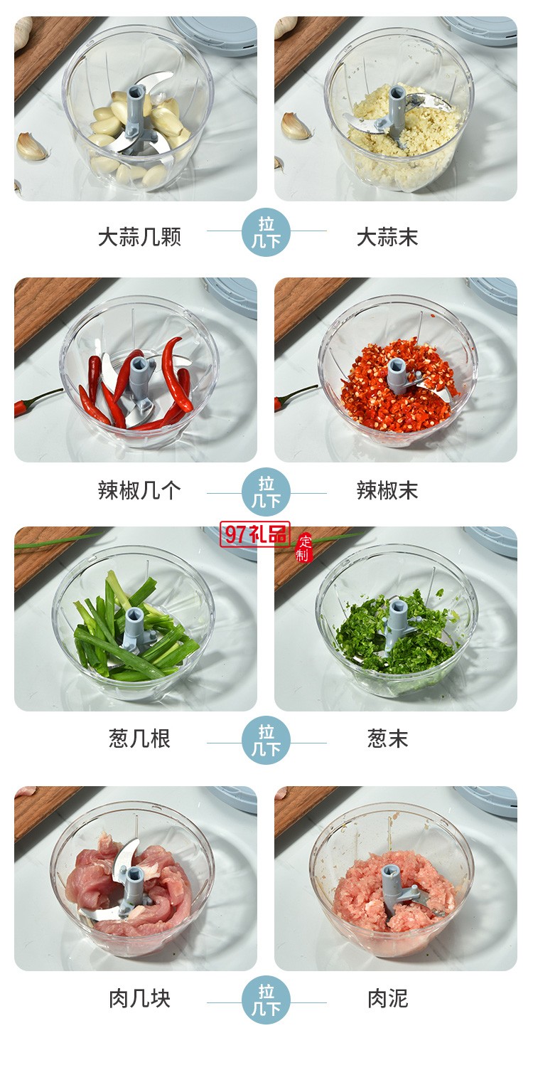歐美達(dá)絞蒜器手動絞肉器絞菜神器碎肉餃子餡定制公司廣告禮品