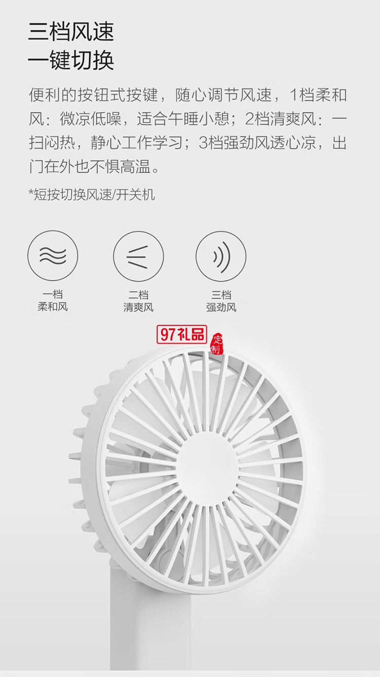 質零usb三擋風力調節(jié)迷你折疊小風扇ZS6003定制公司廣告禮品