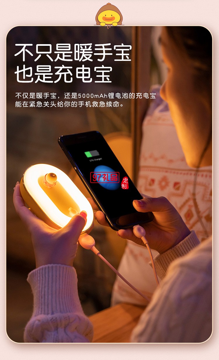 皮艇暖手寶充電寶兩用二合一小迷你IFNSB01定制公司廣告禮品