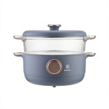 上蒸下煮大容量食品用不粘涂層多功能電火鍋(紫色)