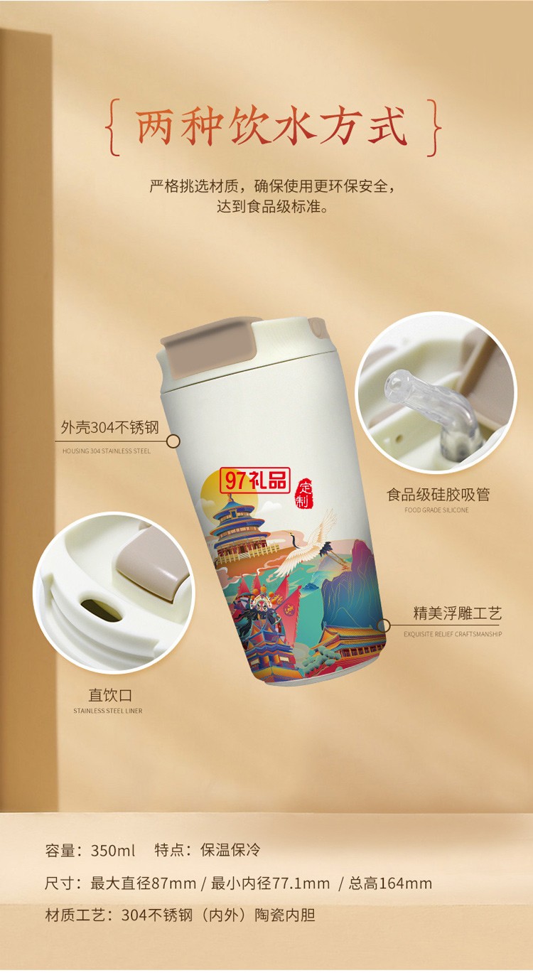 城市元素文創(chuàng)商務伴手禮國潮風咖啡杯高端實用禮盒套裝拜訪送客戶