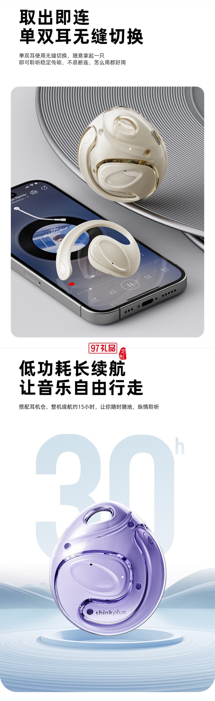 聯(lián)想thinkplus開放式藍(lán)牙耳機(jī) X15PRO II