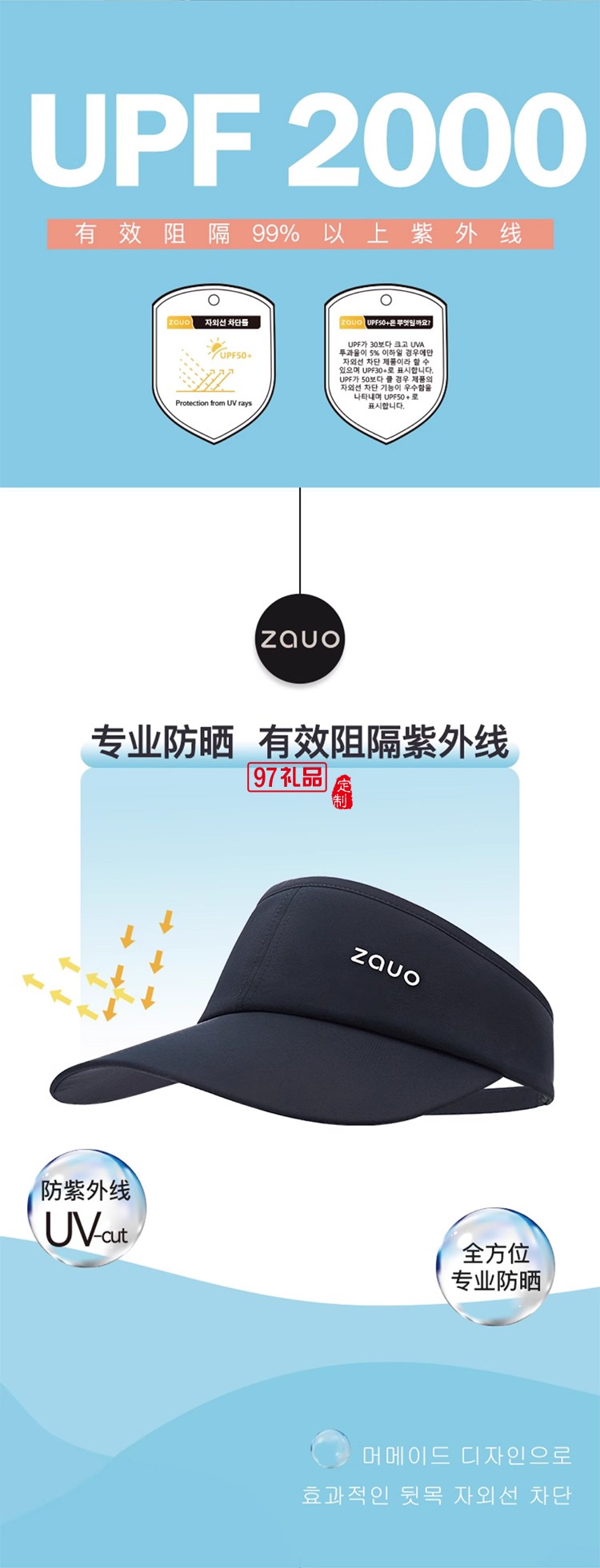 韓國(guó)zauo防曬空頂跑步帽女戶外運(yùn)動(dòng)防紫外線網(wǎng)球帽透氣春夏鴨舌帽