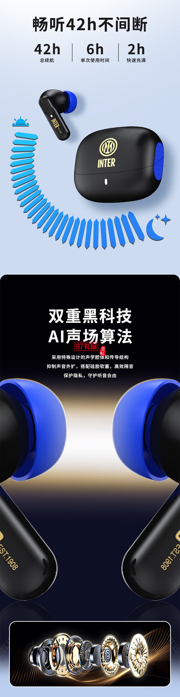 FCIM/國際米蘭 Leobuds ANC主動降噪藍牙耳機