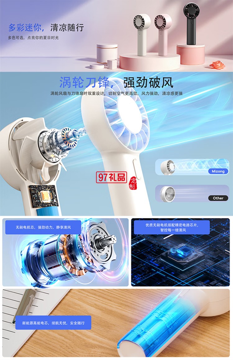 標若標若M02系列手持風扇 白色 1200mAh