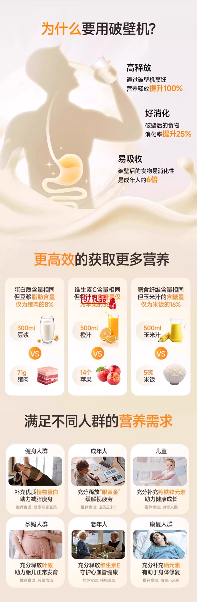 奧克斯破壁機全自動家用小型多功能烹飪機料理隔音罩低音豆?jié){榨汁