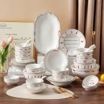 豪愛佳高溫釉下彩餐具套裝魚你一起42件套