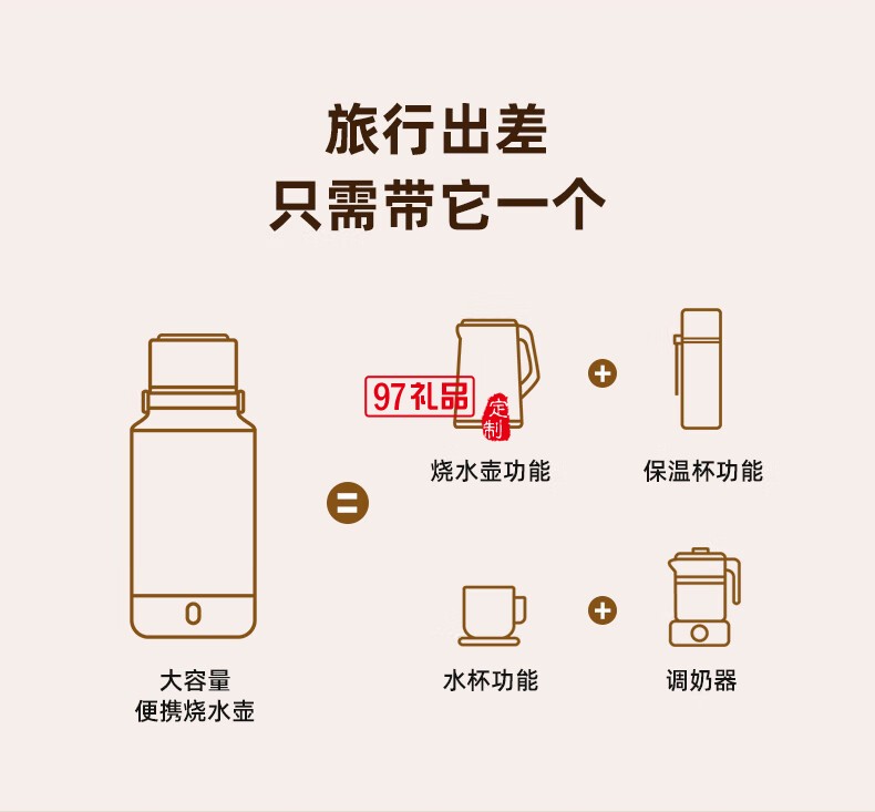 山水便攜式燒水壺大容量燒水杯旅行電熱水壺304不銹鋼電熱水杯 【可提可