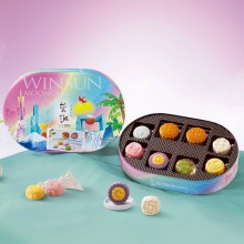 榮誠(chéng)廣式蛋黃蓮蓉玲瓏彩月月餅禮盒